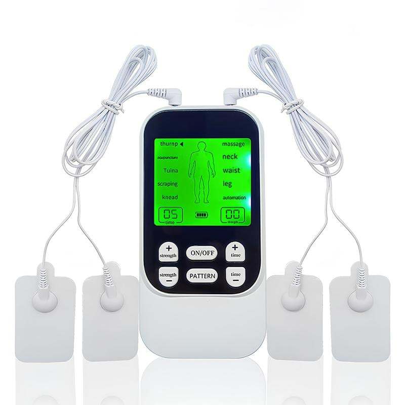 Muscle Stimulator – 10 Modes, Dual Channel, 30 Intensity Levels, Compact & Rechargeable, For Back, Neck & Shoulder, 4 Electrode Pads