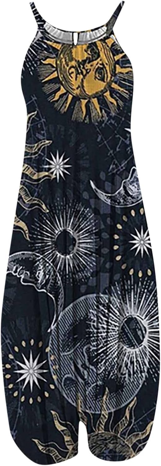 Jumpsuits for Women Dressy Sleeveless Spaghetti Strap Romper Sleeveless Business Casual Jumpsuit for Women