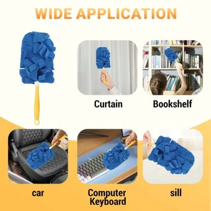 ✨ 360° Electrostatic Duster Kit with Handle & Refills🏠Sustainable Choice for a Dust-Free Home