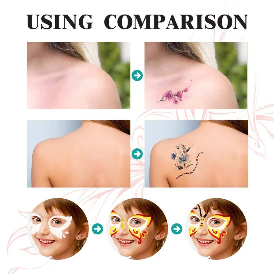 Temporary Tattoo Markers Set-10-Color Body Art Pens