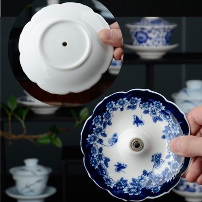 5thousand years Blue and White Porcelain Umbrella Tea Infuser Set