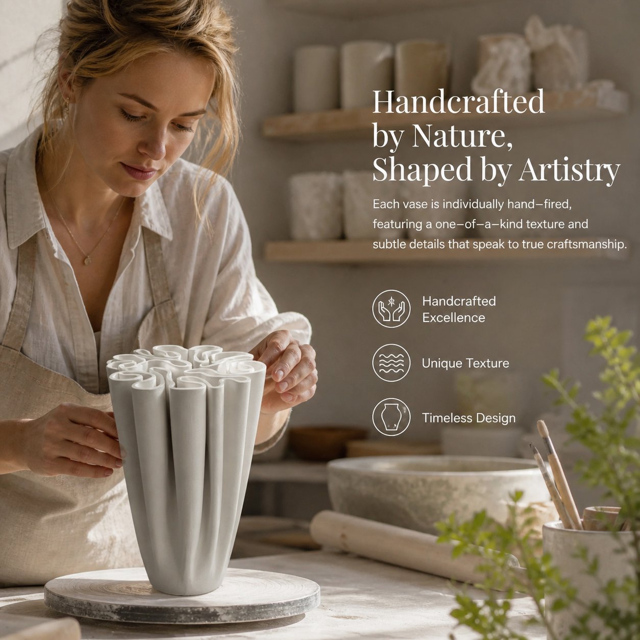 🏺 Artistic Ceramic Ikebana Vase