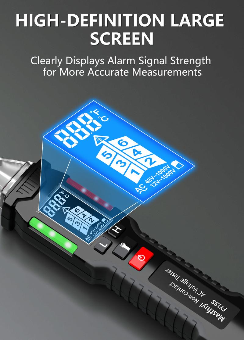 AC Circuit Tester Non-Contact AC Voltage Tester with Temperature,test light, Open Circuit Test, ncv test,Adjustable Sensitivity, Dual-Range 12V/48V-1000V, Live Wire Test, Portable Circuit Sensor, Circuit Tester,Triple Alarm.Circuit Br