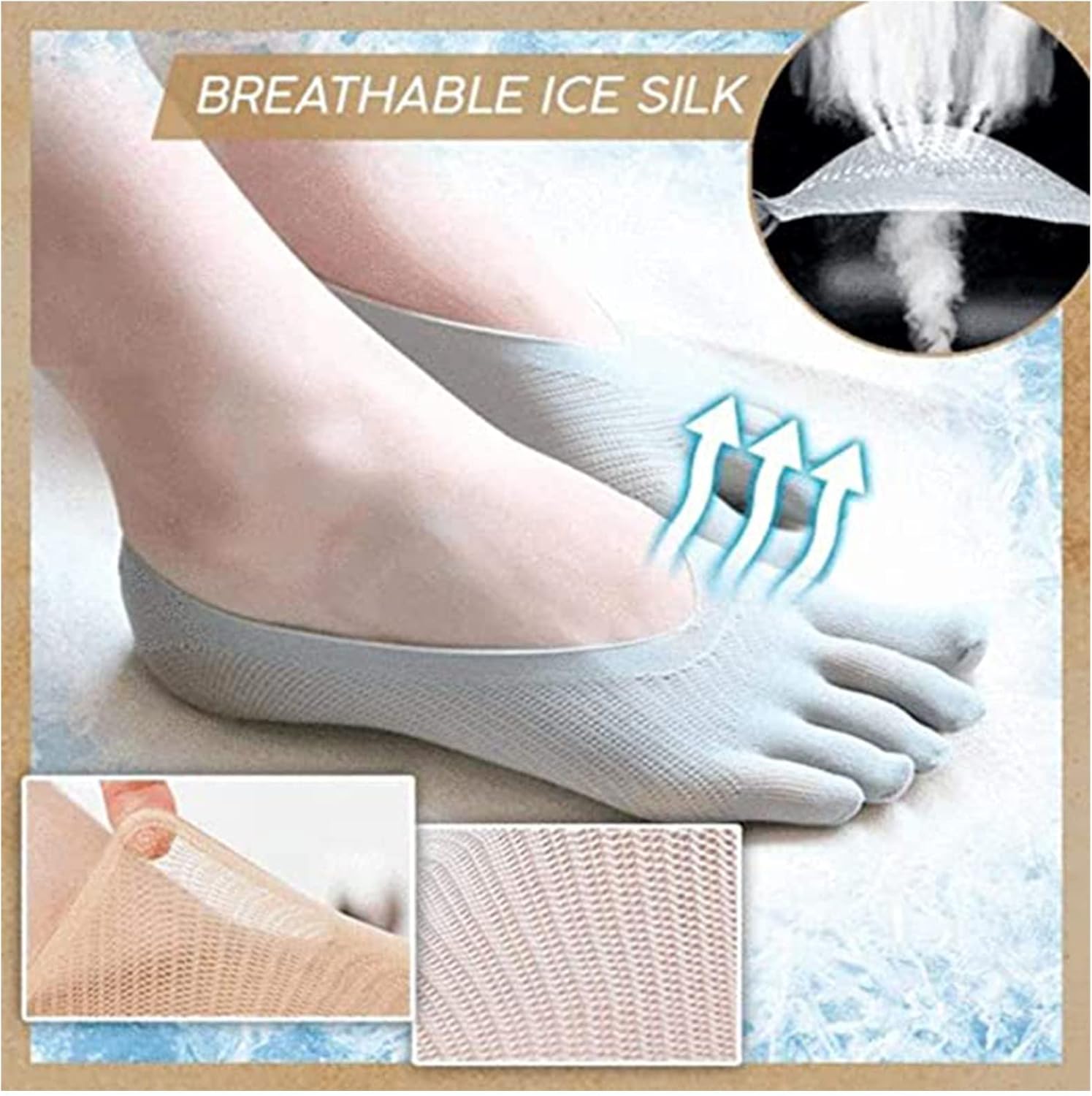 5 Pairs Orthopedic Compression Socks, No Show Five Toes, Breathable Split Toe Finger Socks