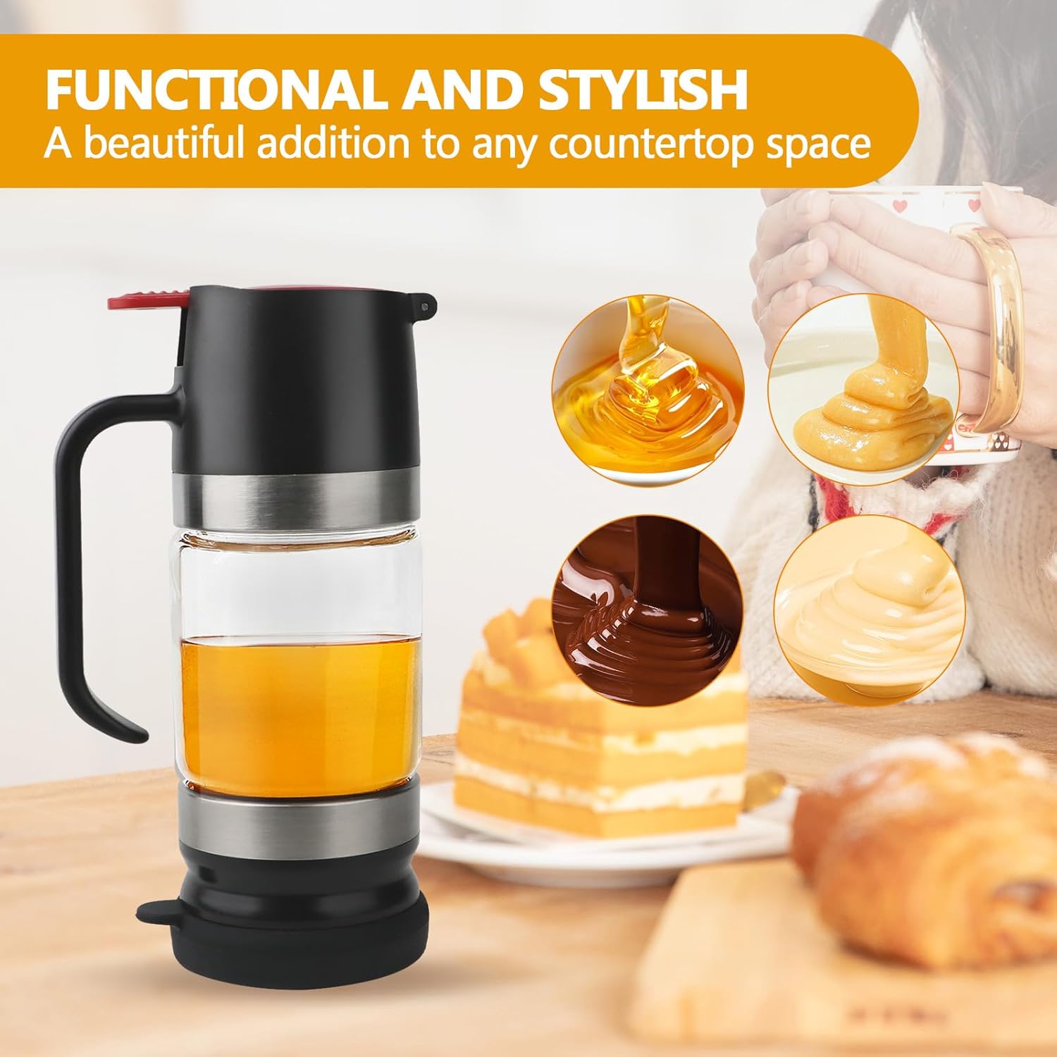 No Drip No Mess Leak-Free Honey Dispenser