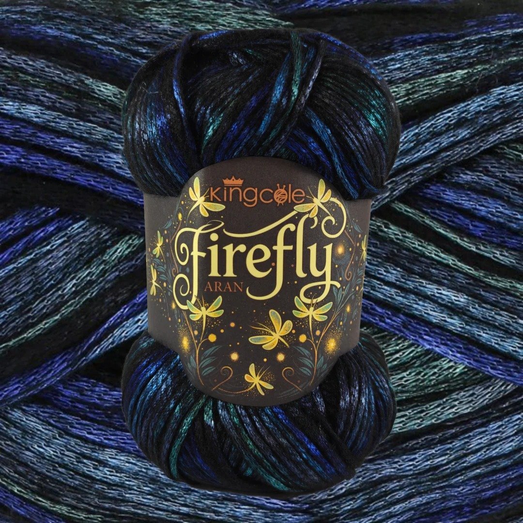 🧶Aran Wool ‘Firefly’ Iridescent Shimmer Yarn: A Touch of Magic in Every Stitch💫