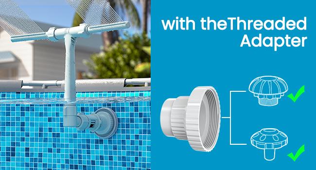 Poolhacker Pool Fountain for Above-ground Pool & Inground Pool Outdoor Waterfall Spray Installation Poolfountain Waterfountain summervibes