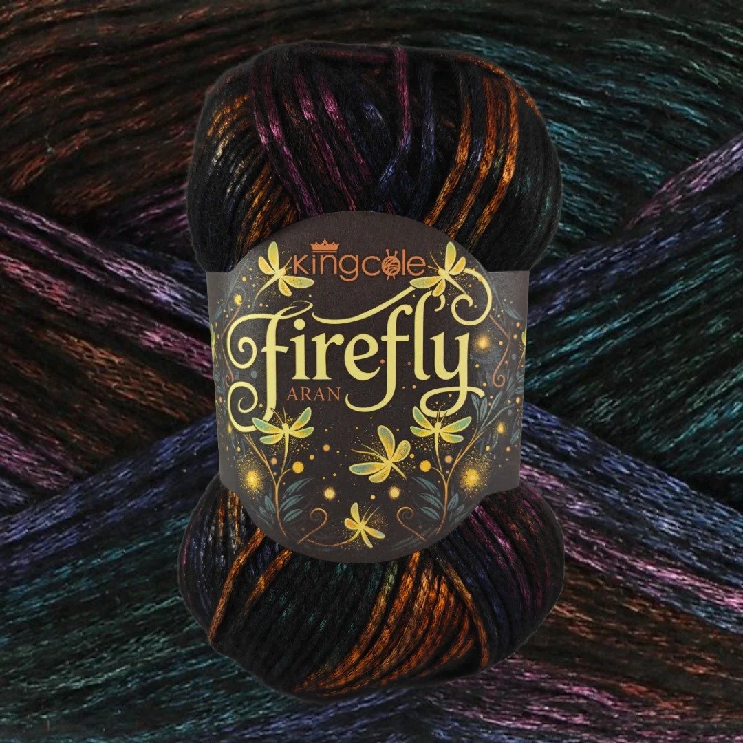 🧶Aran Wool ‘Firefly’ Iridescent Shimmer Yarn: A Touch of Magic in Every Stitch💫