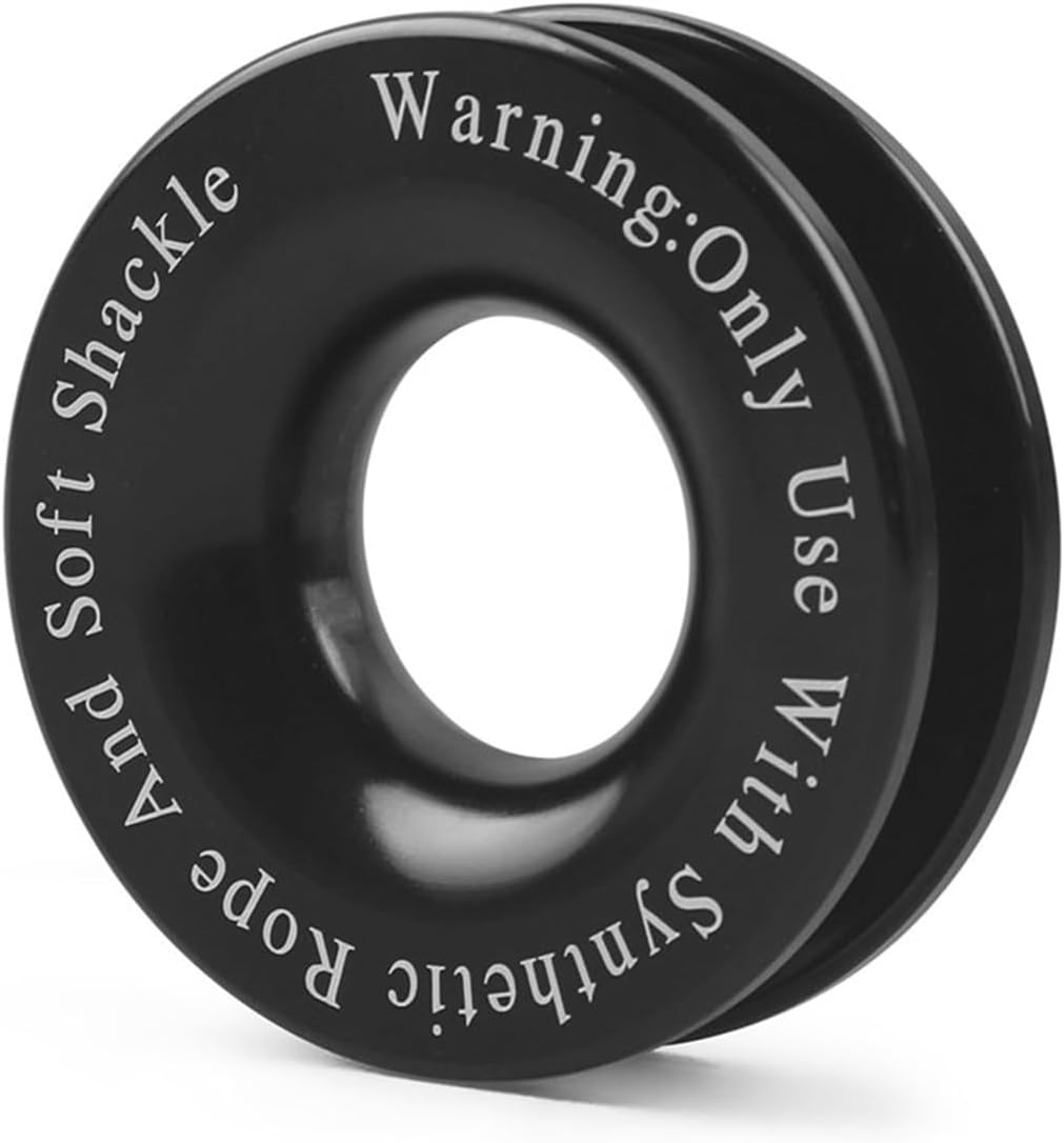 Winch Rope Synthetic Soft Shackle+Recovery Ring Set Rugged Shackles With Protective Sleeve 41000lbs