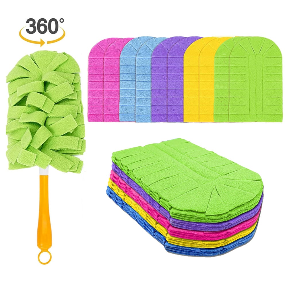 ✨ 360° Electrostatic Duster Kit with Handle & Refills🏠Sustainable Choice for a Dust-Free Home