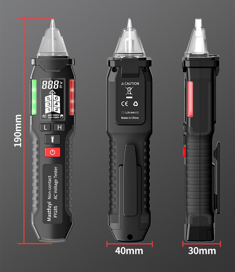 AC Circuit Tester Non-Contact AC Voltage Tester with Temperature,test light, Open Circuit Test, ncv test,Adjustable Sensitivity, Dual-Range 12V/48V-1000V, Live Wire Test, Portable Circuit Sensor, Circuit Tester,Triple Alarm.Circuit Br