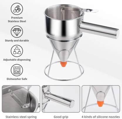 Pancake Batter Dispenser 20OZ/40 OZ | Funnel Cake Dispenser With Stand