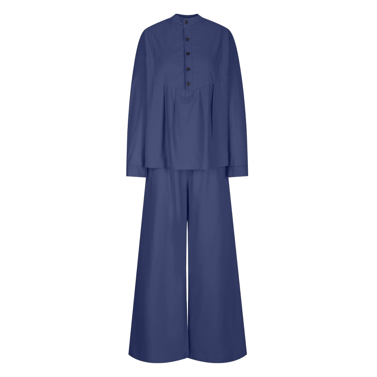 Women's Two Piece Outfits Cotton Linen Pants Sets Casual Long Sleeve Button Down Henley Tops and Pants Lounge Sets Red XXL 12