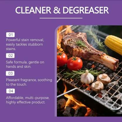 🔥120ML BBQ Non-toxic, Heavy Duty, No Residue Grill Cleaner Degreaser Spray