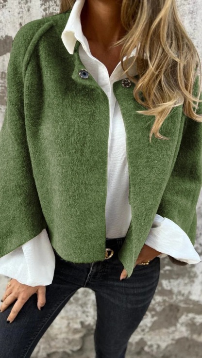 Autumn And Winter Loose Short Cashmere Long Sleeve Jacket