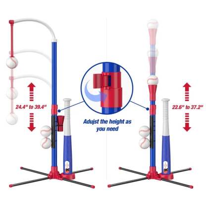 HYES 3-in-1 Baseball Set for Kids 3+ - Tee Ball Stand, Hanging Tee⚾