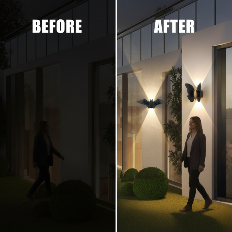 Solar-Powered Outdoor Wall Light