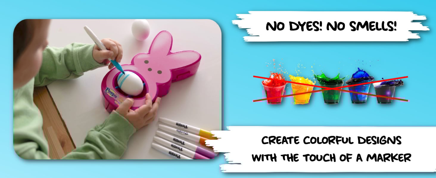 No dyes! No smells! Create colorful designs with the touch of a marker.