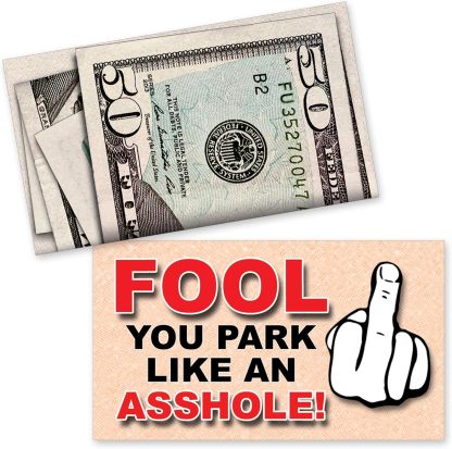 🔥LAST DAY 49% OFF- You Park Like An A - hole Bad Parking Prank Cards Look Like $50 Money from a Distance