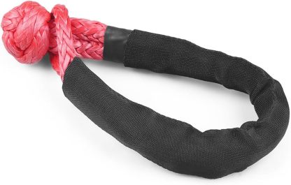 Winch Rope Synthetic Soft Shackle+Recovery Ring Set Rugged Shackles With Protective Sleeve 41000lbs