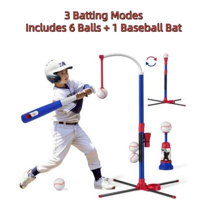 HYES 3-in-1 Baseball Set for Kids 3+ - Tee Ball Stand, Hanging Tee⚾
