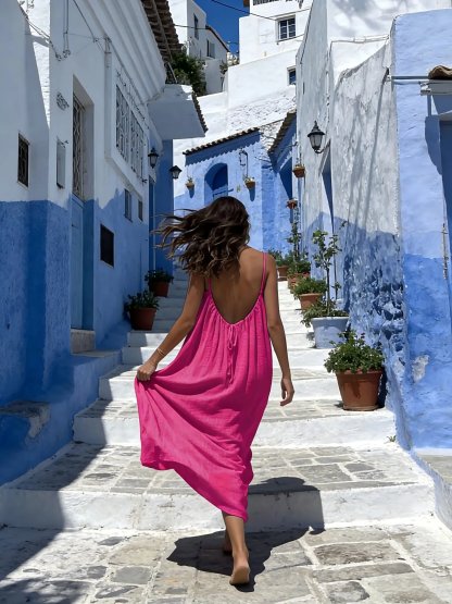 ✨ Feel Irresistible Together — Elegant Backless Cami Dress for Romantic Moments