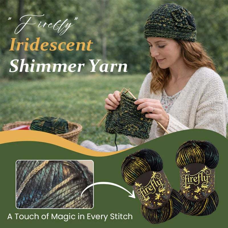 🧶Aran Wool ‘Firefly’ Iridescent Shimmer Yarn: A Touch of Magic in Every Stitch💫