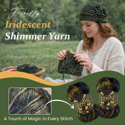🧶Aran Wool ‘Firefly’ Iridescent Shimmer Yarn: A Touch of Magic in Every Stitch💫