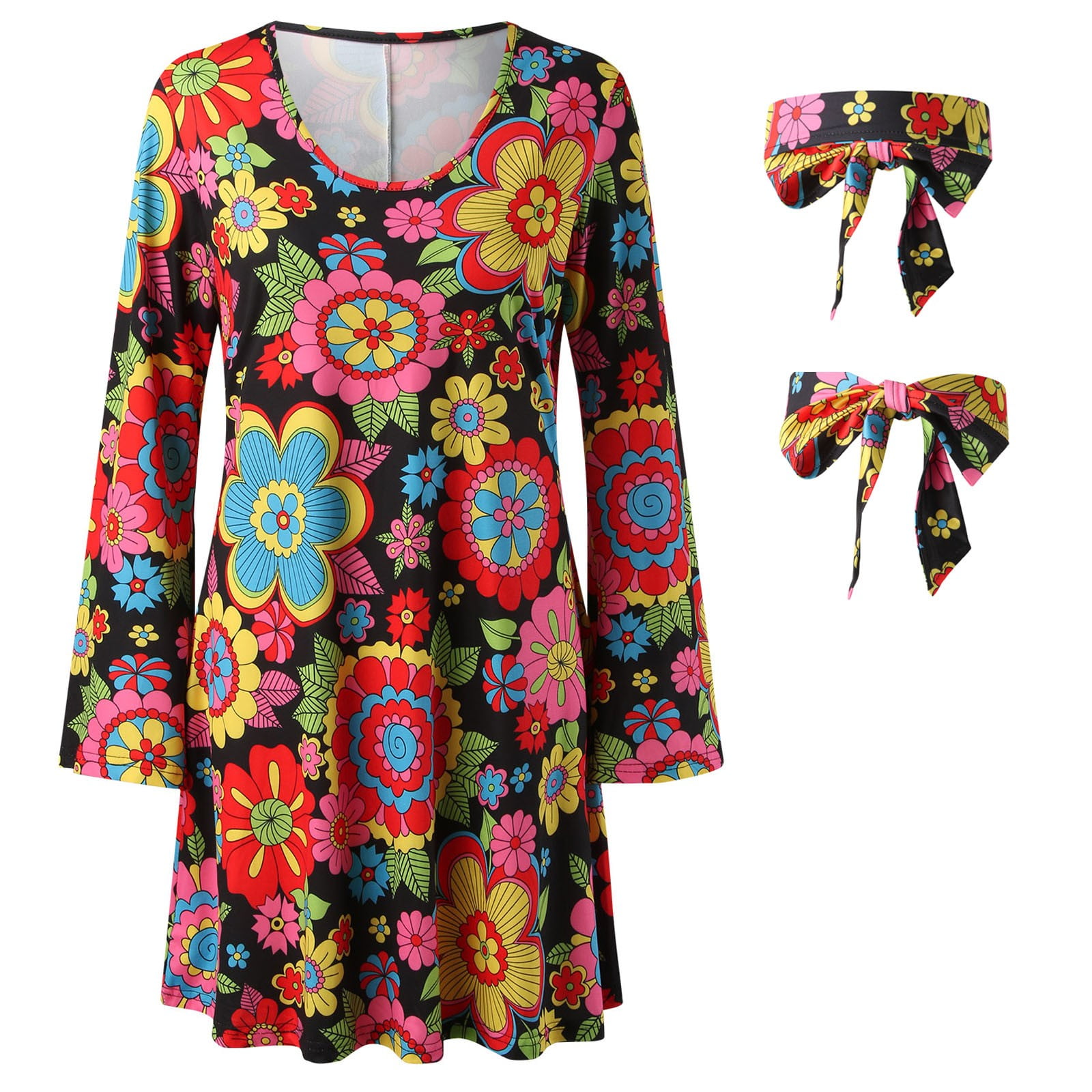 Dresses For Women Hippie Printed Elastic Dress 2023 Women's Autumn Skirt Womens Dress