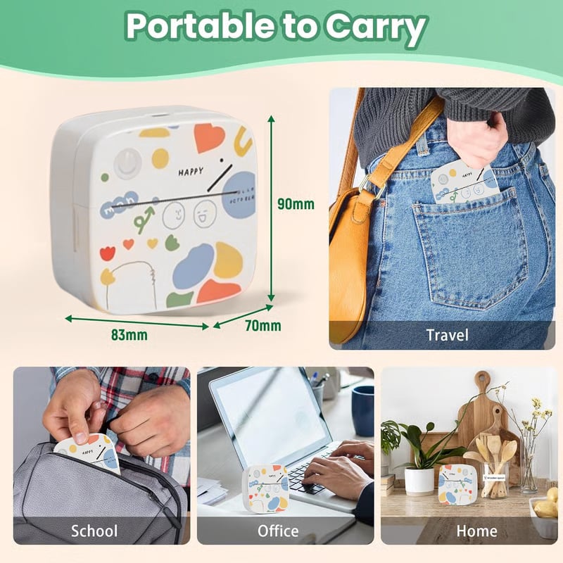 Mini Portable Sticker Printer