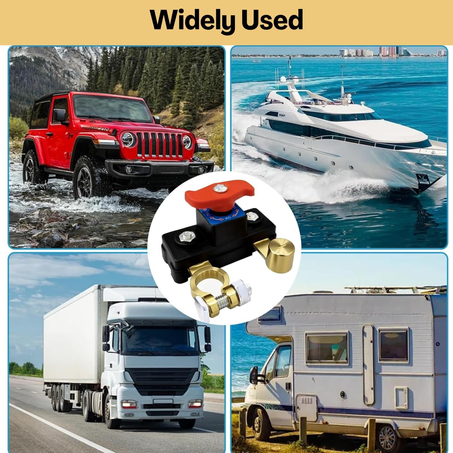 Car Battery Cut Off Switch – 12V/24V Power Disconnect Device for Vehicle Safety, Stable Transmission High Conductivity