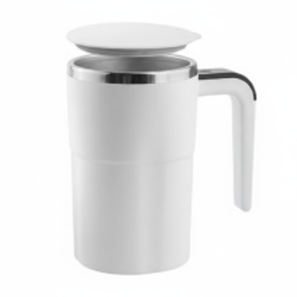 Electric self-stirring coffee cup with display