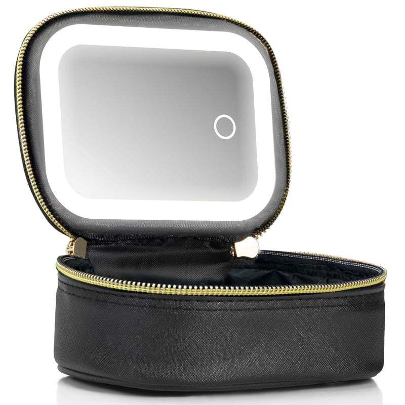 Compact Makeup Bag with Mirror and Light