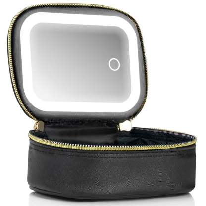 Compact Makeup Bag with Mirror and Light