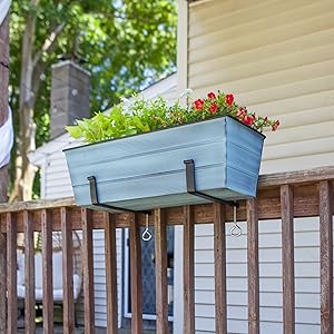 Achla Designs wrought iron railing handrail clamp brackets for window flower box planters