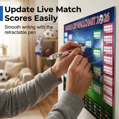 🗓️⚽ World Cup Wall Chart 2026 Poster Set – Don't Miss a Match! - Marker Pen & Mounting Strips Included 🎁