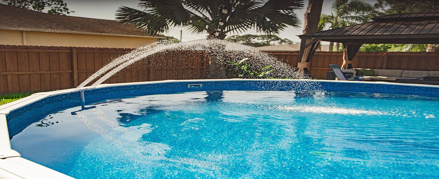 Poolhacker Pool Fountain for Above-ground Pool & Inground Pool Outdoor Waterfall Spray Installation Poolfountain Waterfountain summervibes