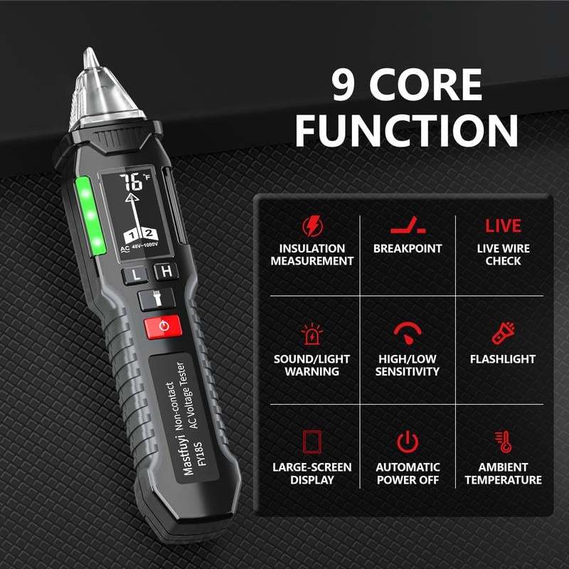 ⚡Hot Sales 49% OFF🔥AC Circuit Tester Non-Contact AC Voltage Tester with Temperature