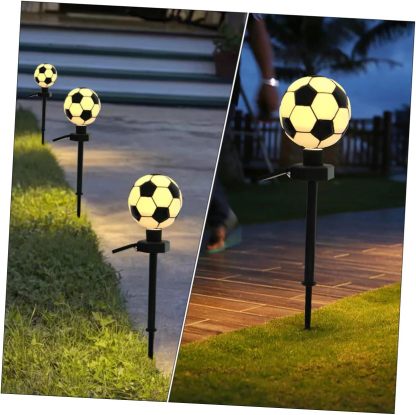 Soccer Solar Stake Lights - Warm Glow Garden Decor
