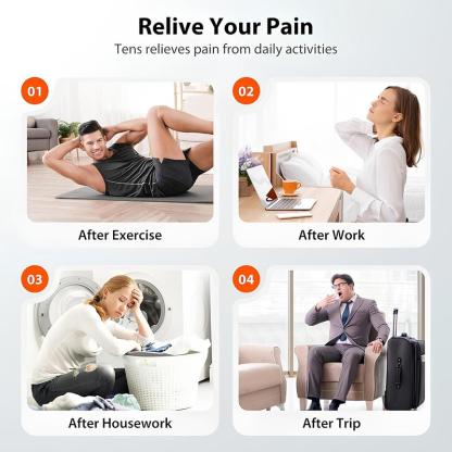 Muscle Stimulator – 10 Modes, Dual Channel, 30 Intensity Levels, Compact & Rechargeable, For Back, Neck & Shoulder, 4 Electrode Pads