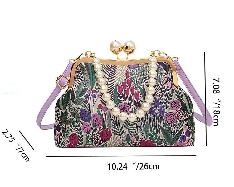 Women Vintage Flower Embroidery Handbag