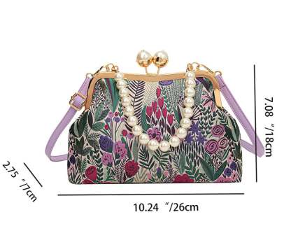 Women Vintage Flower Embroidery Handbag