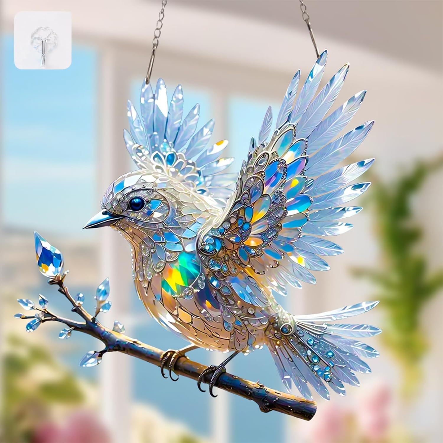 Crystal Bird Decoration – Sparkling Light for Windows & Home