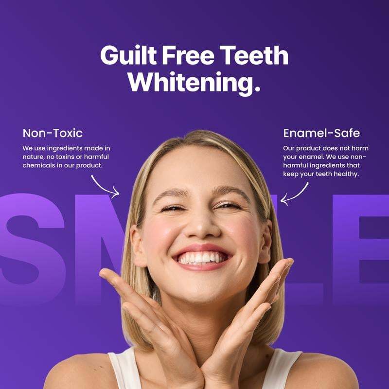 ✨🦷 DR.DENT Purple Teeth Whitening Strips (30-Minute Instant Brightening)