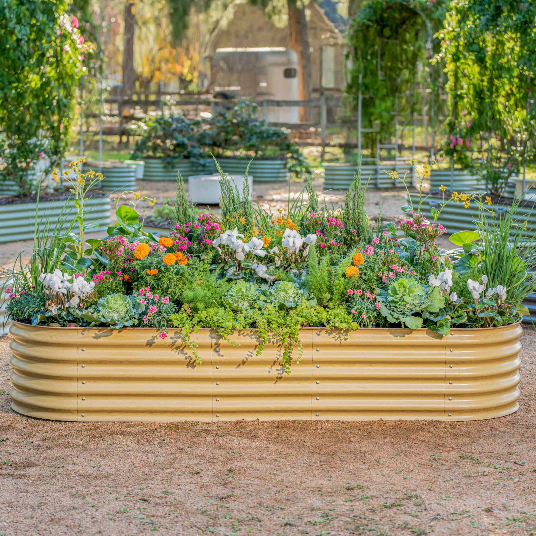 17" Tall 9 In 1 Modular Metal Raised Garden Bed Kit