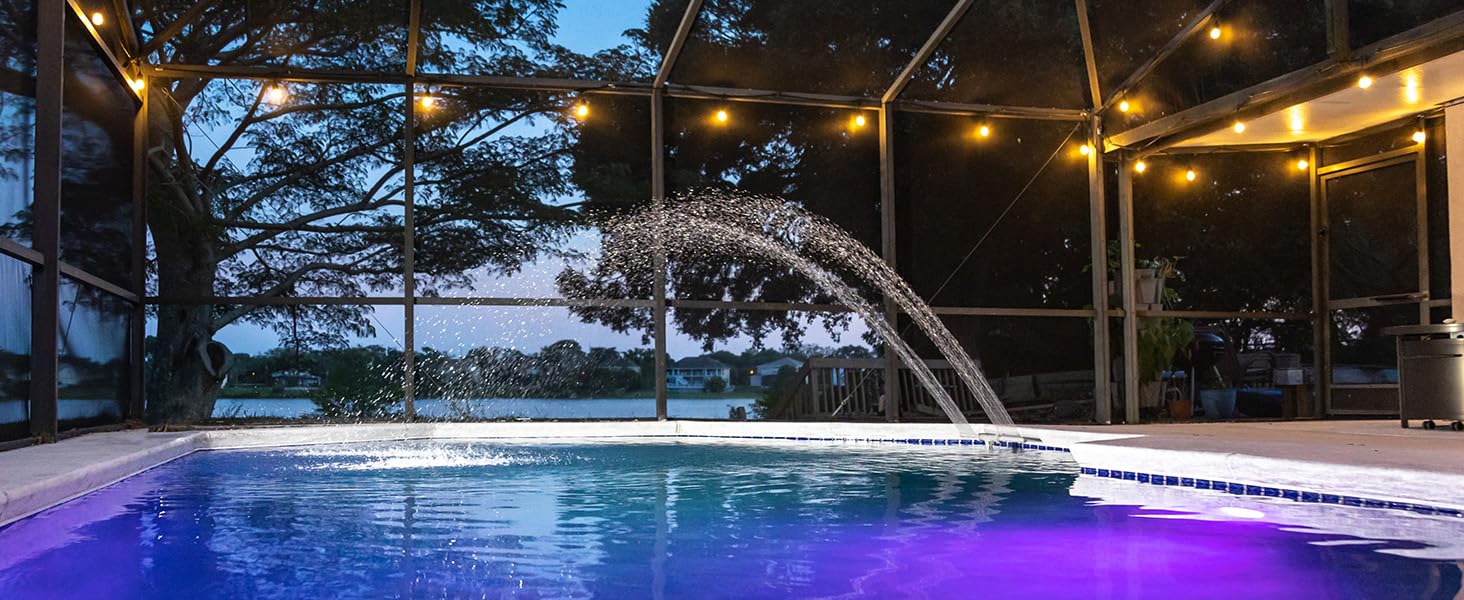 Poolhacker Pool Fountain for Above-ground Pool & Inground Pool Outdoor Waterfall Spray Installation Poolfountain Waterfountain summervibes