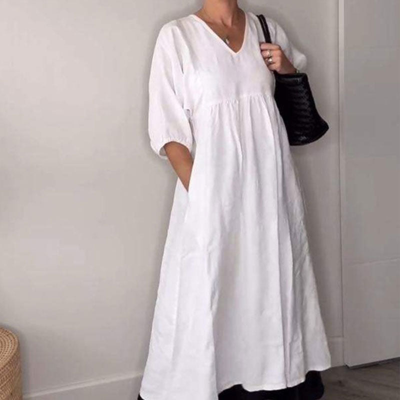 68-Women's V-neck Casual Dress