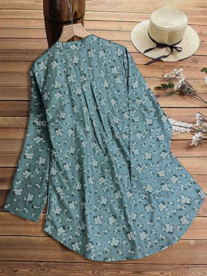 Womens Summer Tops Dressy Casual Loose fit Shirts Plus Size Stripe Long Sleeve Turn-Down Button Blouse Autumn Tunic