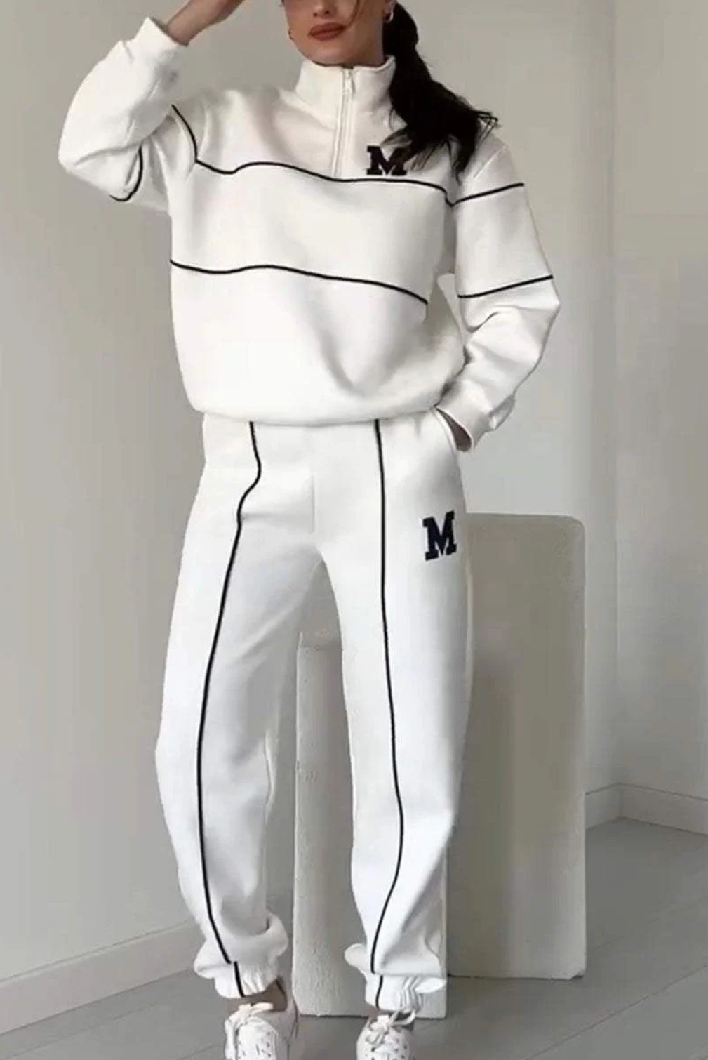 2024 Amazon Autumn And Winter New Sweater Letter Long Sleeve Trousers Casual Sports Set