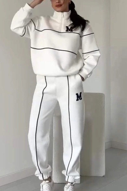 2024 Amazon Autumn And Winter New Sweater Letter Long Sleeve Trousers Casual Sports Set